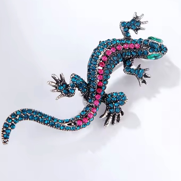 Aime - Elegant Lizard Brooch With Colorful Stones. NWT - Picture 8 of 8